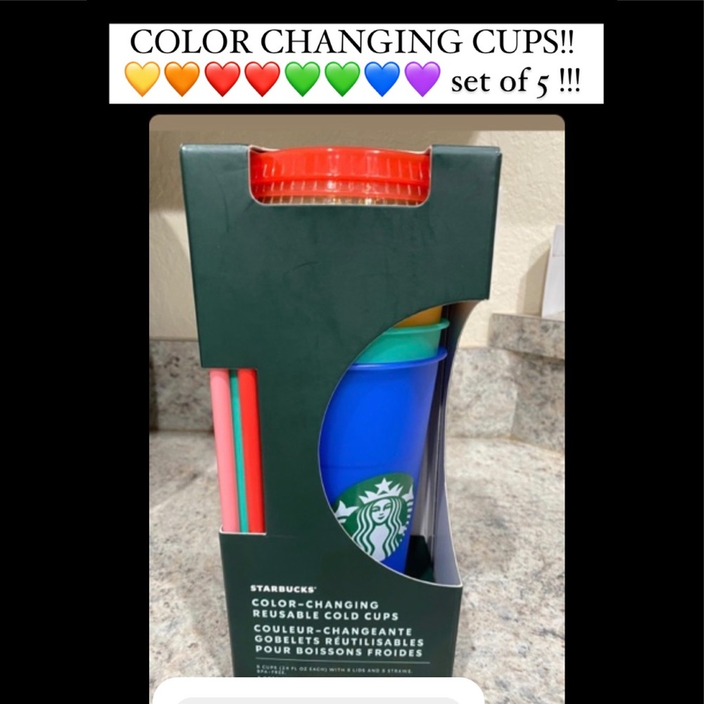 Set of 5 color changing cups!!! Brand new!!